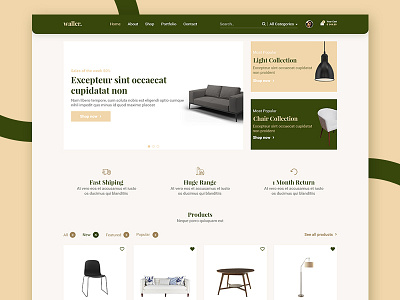 Waller website furniture design illustration lettering logo minimal simple design ui ux web website