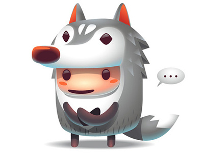 Husky boy cartoon character creature design dog husky siberian vector