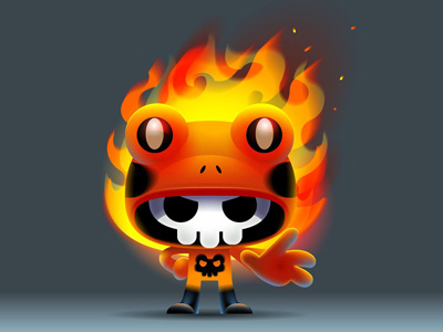 Hello World!~ cartoon character creature debut design fire vector