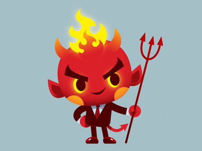 Devil cartoon character design devil vector