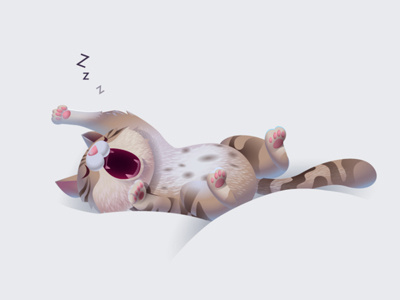 Daydreaming~ cartoon cat character design sleeping vector