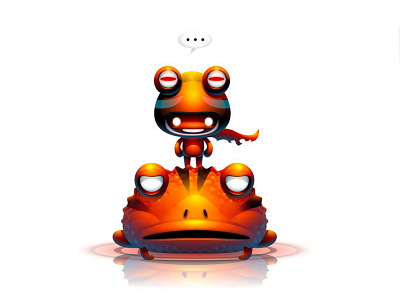 A Frog Rider cartoon character creature design frog vector