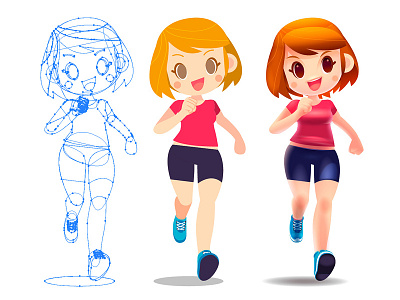 Running Girl Vector! cartoon character design girl running vector