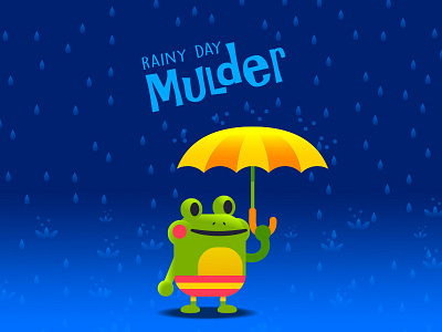 Rainy Day Mulder cartoon character creature design frog vector