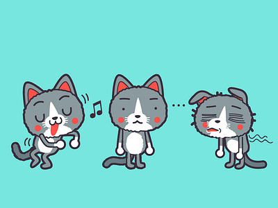 Expressions~ cartoon cat character creature design vector