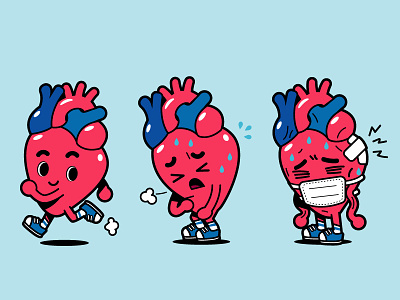 Hearts actions cartoon character heart
