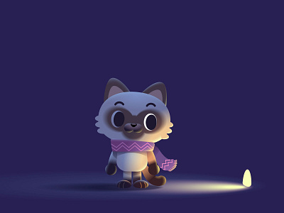 Lighting practise cartoon cat character cute