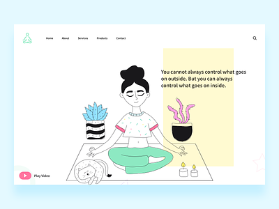Yoga day landing page concept.
