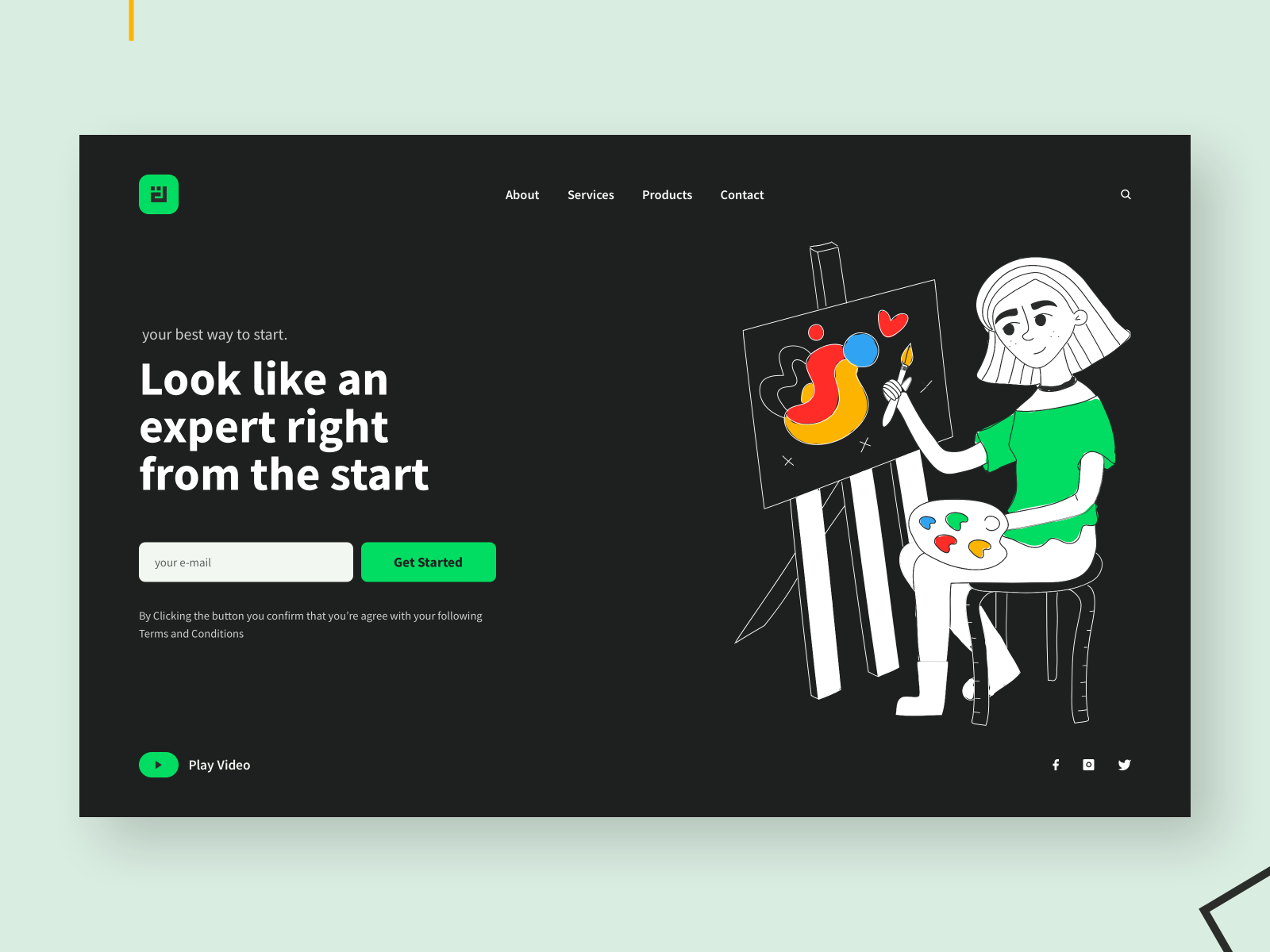 UPII landing page concept (Dark Theme) by Osama Dawood on Dribbble