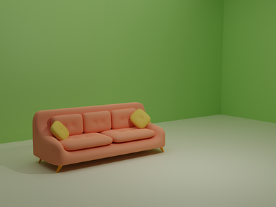 Sofa 3D 3d blender blender3d clean green illustration render