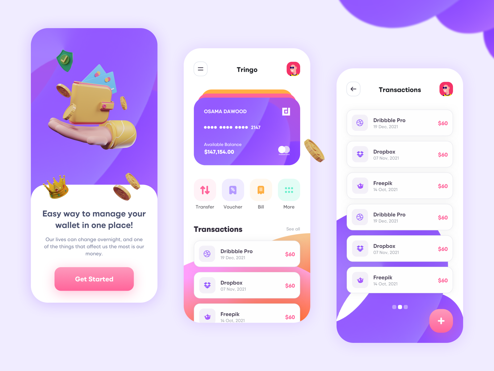 Tringo Wallet Solutions - App Design by Osama Dawood on Dribbble