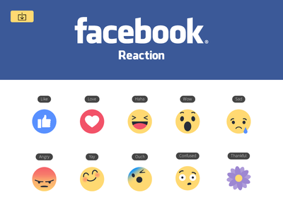 Freebie New Facebook like button Empathetic Emoji Reactions
