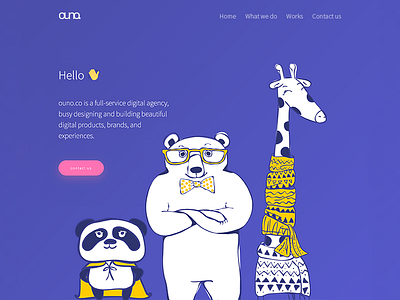 ouno.co New Design clean colorful corporate design flat illustration responsive sketch startup ui ux web