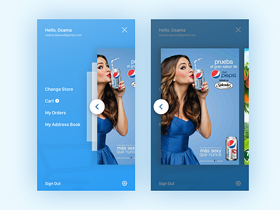Menu Screen With Ads - E-commerce App ai clean design download dropbox first shot flat free freebie illustration light web