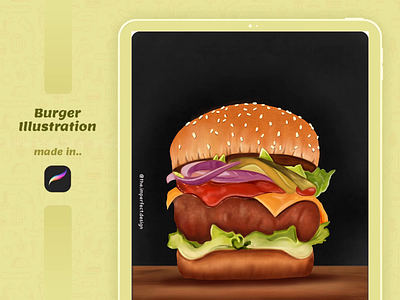 Burger Digital Illustration apple burger design design art designer digital art digital illustration digital painting dribbble food graphic illustration illustrator ipad ipad pro procreate procreate art