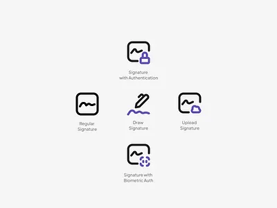 Signature Icons document icon icon design illustration secure security sign signature ui ui ux uidesign uiux