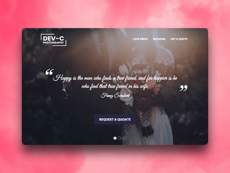 DailyUI 003 : Landing Page android app design daily daily ui dailyui dailyui 003 dailyuichallenge dribbble landing page design landingpage ui uidesign uiux ux website website design website landing page wedding wedding design wedding photographer wedding photography