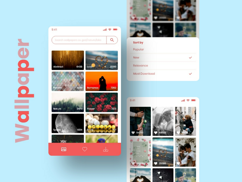 Wallpaper App android ios instagram dribbble app wallpaper uxdesigner uidesigner ux ui