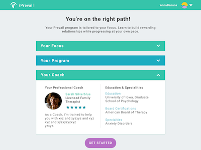 Enrollment Page - Coach Expand illustration ui ux