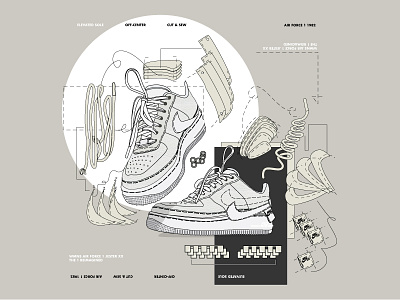 Cut & Sew af1 anatomy cut and sew illustration nike poster reimagined sneakers