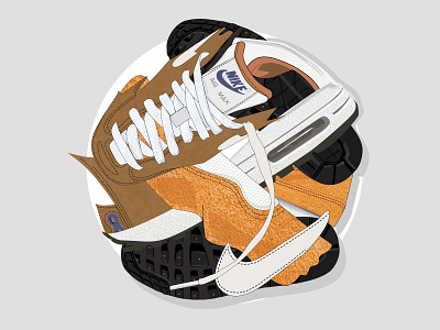 A Bubble of Sneakered Nike Air ✔️ ball concept curry design illustration nike nike air nike air max patterns pieces sneakerhead sneakers texture vector women in illustration