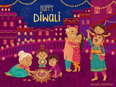 Diwali cartoon character character design childrens book illustration color digital art digital painting diwali drawing illustration