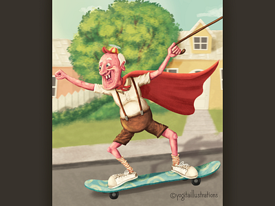 Character Design art artist cartoon character character design character illustration design digital art digital painting drawing graphic illustration old man skateboarding superman