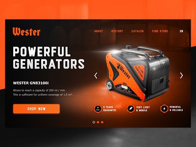 Wester Web site brand electric power prototype shop sketch tools ui ux web design wester