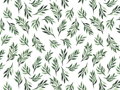 Leaf Pattern cute greenery illustration leaf leaves pattern plants simple watercolor