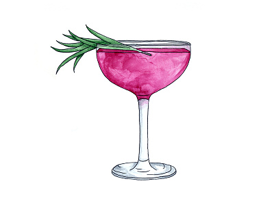 Pink-ish Drinks, part 4 alcohol cocktail drawing drink fruit fun illustration pink watercolor