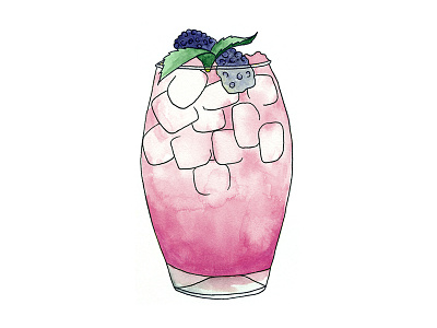 Pink-ish Drinks, part 3 alcohol cocktail drawing drink fruit fun illustration pink watercolor