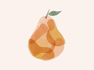 Patched Pear food fruit illustration painted painting pear pears simple