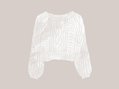 White Sweater clothes cold illustration knit shirt simple sweater weather