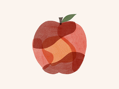 Patched Apple apple autumn fall food fruit illustration painted simple