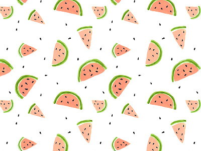 Watermelon Pattern cute fruit illustration painted pattern snack summer watermelon