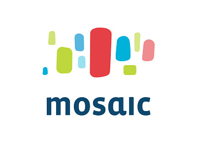 Mosaic 60s 70s blobs groovy logo mosaic
