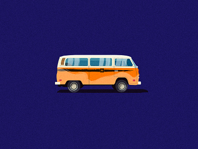 Ilustrator Van bus design grain illustration van