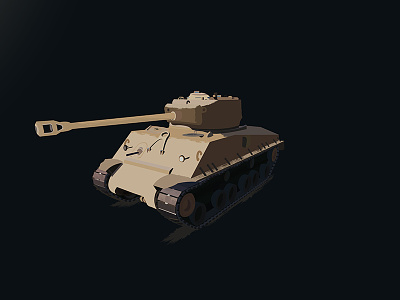 M4A3E8 american army illustration m4 sherman tank us