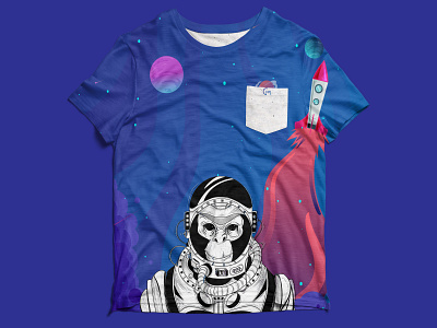 Space Monkey colorful galaxy mockup space tshirt tshirt design tshirt graphics tshirt mockup universe