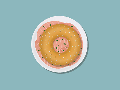 Salmon Bagel breakfast challenge digitalart food food and drink food illustration illustration salmon bagel