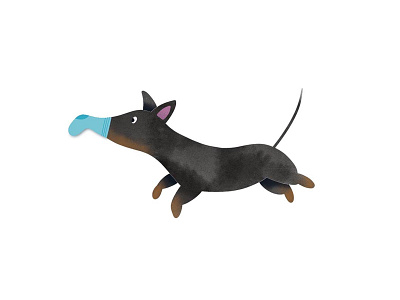 Stealing Dachshund animal illustration dachshund digitalart dog illustration illustration sausage dog