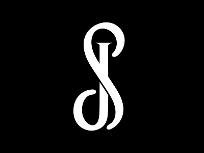 SJ Monogram Logo handletter handlttering logo logos monogram retro vintage