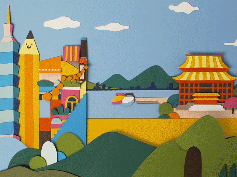 Window To Taipei illustration paper craft stop motion taipei