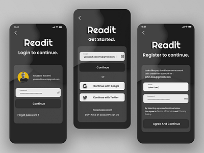 Bookstore App app design mobile ui