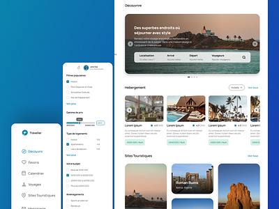 Booking App & Touristic Guide in Algeria - Dashboard app booking design mobile ui ux web