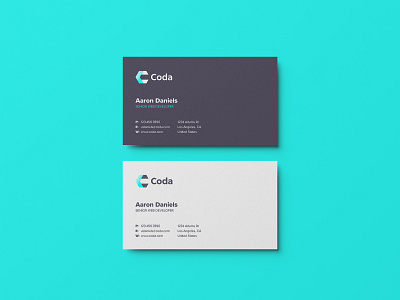 Coda – Business Card Mockup brand design branding business card lettermark logo logo design logodesign logomark mockup monogram