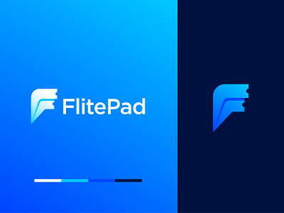 FlitePad – Logo Design airplane app app logo brand design branding illustration letter f lettermark logo logo design logodesign logomark minimal minimalist logo monogram ticket