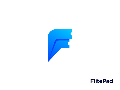 FlitePad – Logo app brand design branding letter f lettermark logo logo design logodesign logomark minimalist logo monogram paper airplane ticket