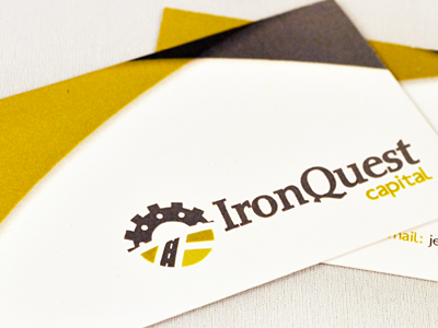 IronQuest Capital business cards ironquest capital logo