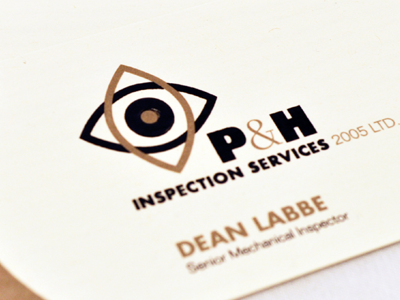 P & H Inspection Services business cards logo